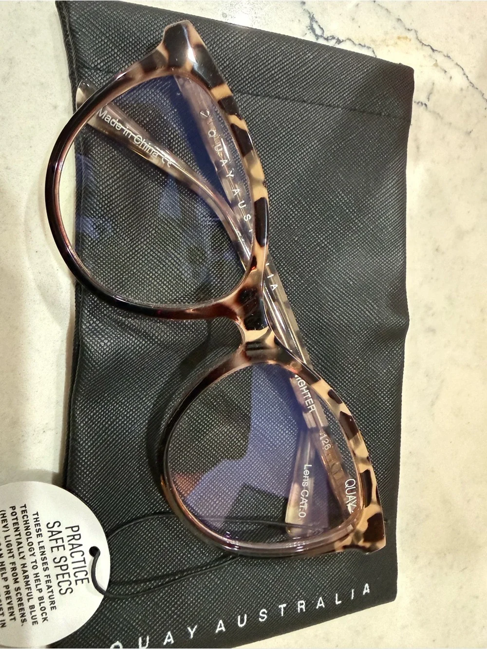 Quay Australia Tortoiseshell Brown Blue Light Glasses